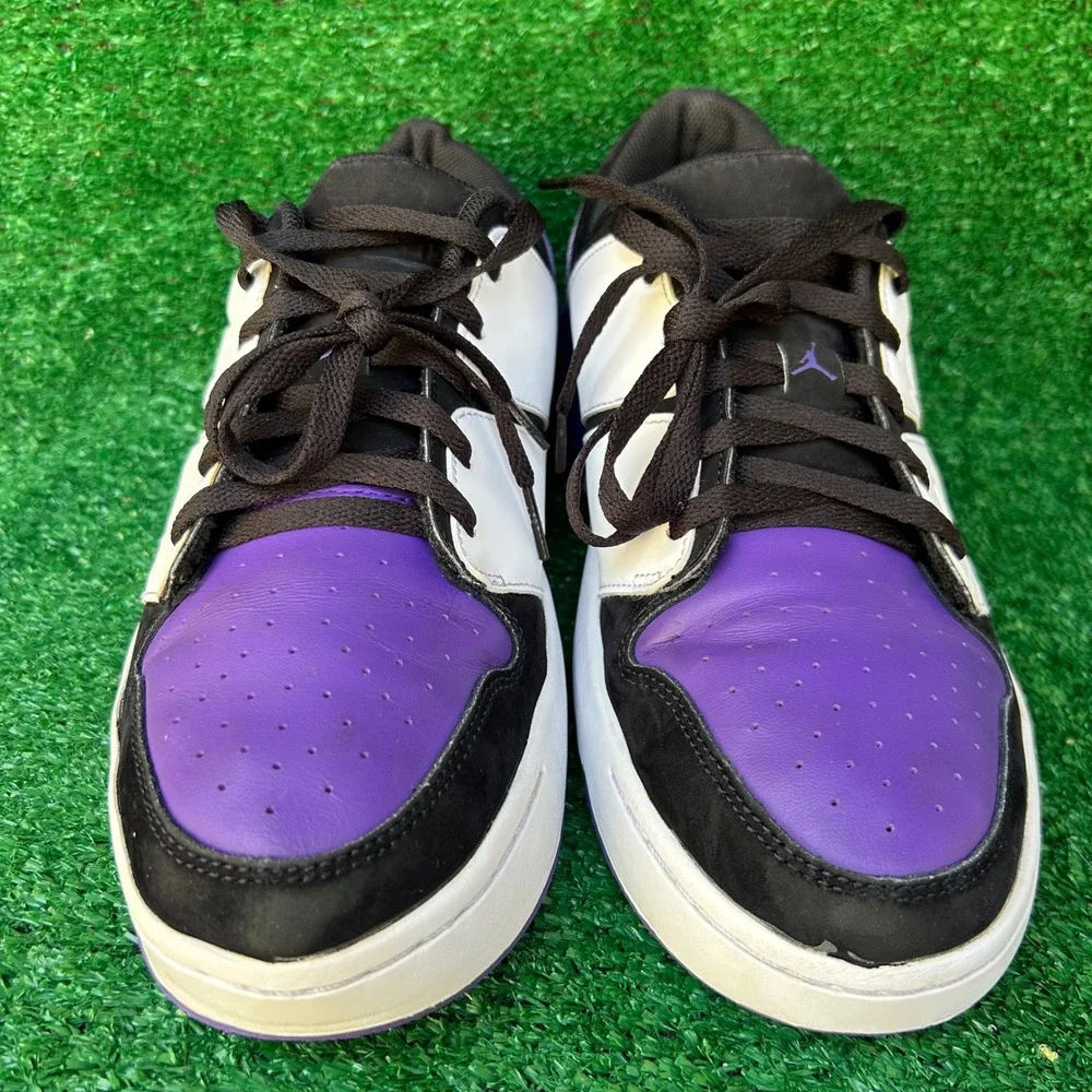 Jordan Nu Retro 1 Low Court Purple Black White DV5141-105 Mens Size 10